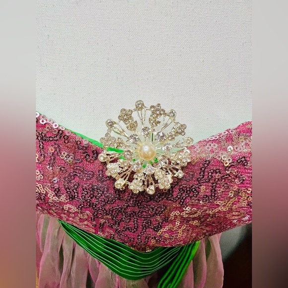 Ever Pretty Purple & Green Sequin Top Dress with Green Sash -Comes with Sash Pin - Picture 10 of 16